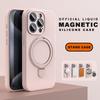 Magnetic Liduid Silicone Stand Phone Case For iPhone 15 14 16 Plus 11 12 13 16 Pro Max Magsafe Ring Holder Protector Soft Cover