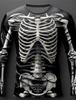3D Stampa Scheletro Teschi Modello T-shirt Uomo Manica lunga Moda casual T-shirt Top Felpa Traspirante Streetwear T-shirt allentate
