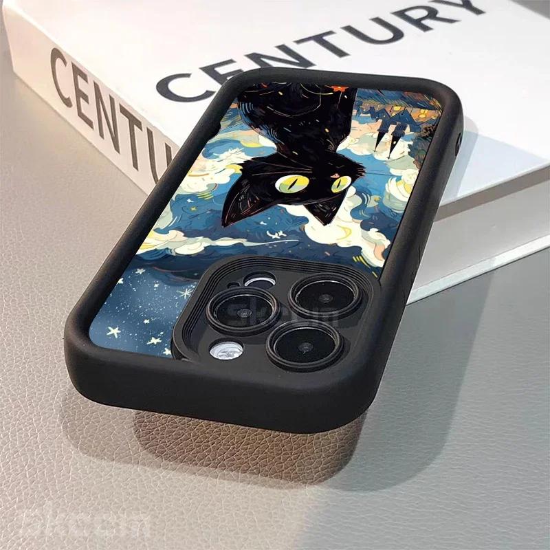 Beautiful Star Black Cat Silicone Case IPhone 15 14 13 12 11 Pro Max 7 8 Plus X XR XS Max Shockproof Soft Cover