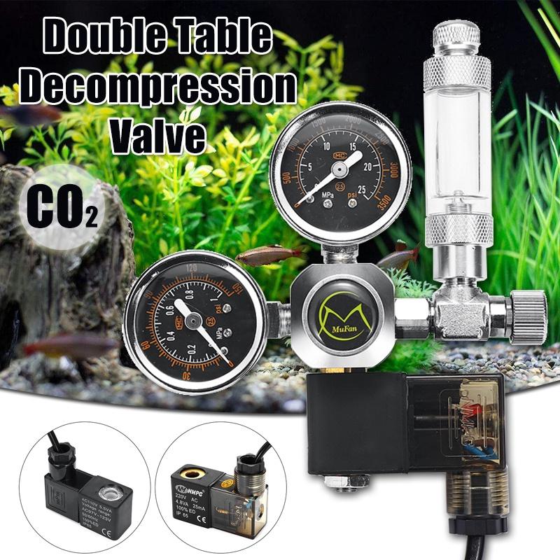 G5/8 W21.8 Aquarium Co2 Regulator System With Check Valve Bubble Counter Magnetic Solenoid Carbon Dioxide Meter