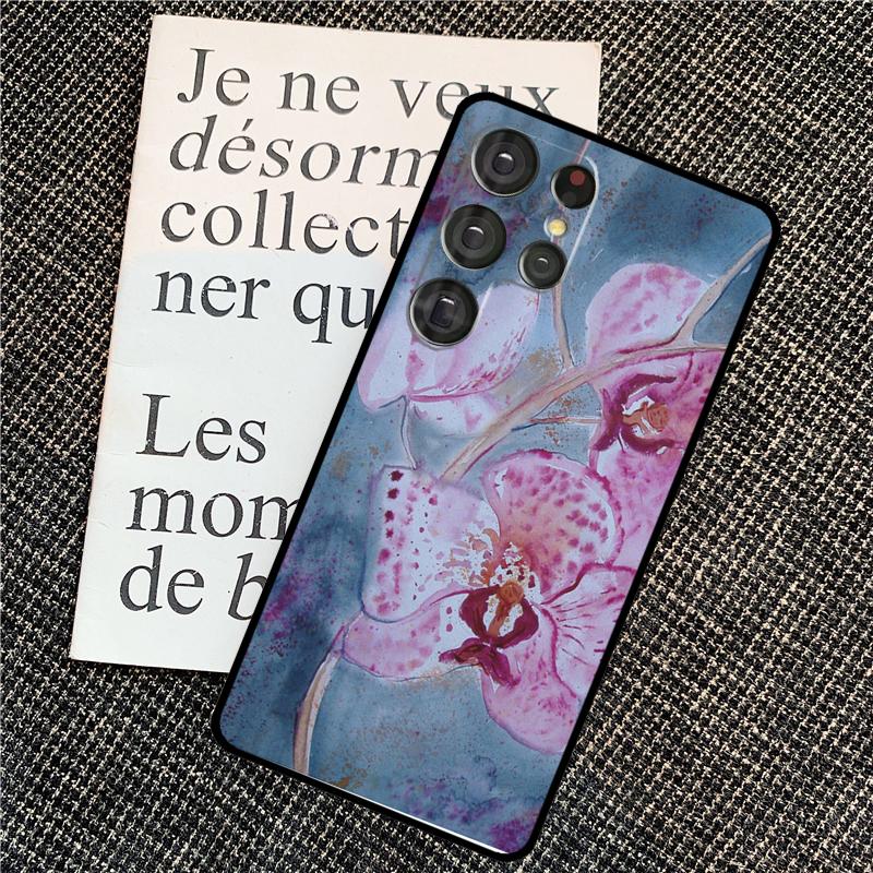 Orchid Flowers Colorful Case For Samsung Galaxy S25 S24 Ultra S20 S21 S22 S23 Ultra S9 S10 Plus S25 FE Back Cover