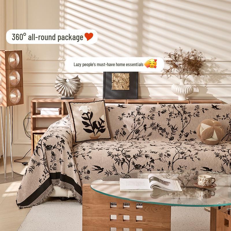 Französischer Retro Chenille Sofabezug - Universal Vier Jahreszeiten Anti-Katzenkratzschutz