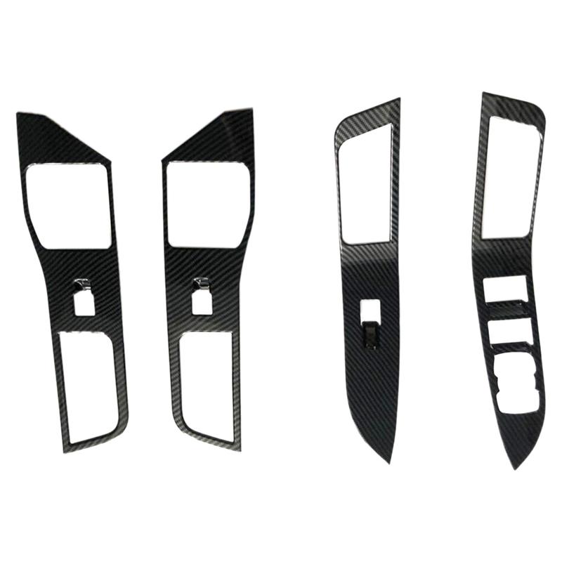 

A87Q-Car Door Window Lift Panel Cover Trim Carbon Fiber for Ford Explorer Interior Accessories