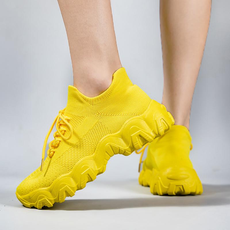 

Breathable mesh sneakers fashion walking shoes non-slip socks shoes unisex. 37 синий
