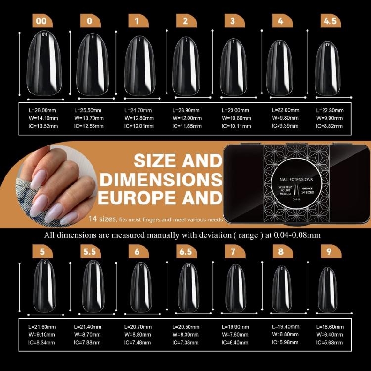 Versatile Clear Gel Nail Tips Transparent Nail Extensions Great for Daily Wear