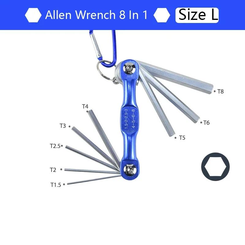 Llave Hexagonal Plegable, Material De CR-V, Llave Plegable Multifuncional Para Ciclismo/trabajo,herramientas Manuales Portátiles