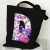 Halloween Alphabet Canvas Bag Going Out Portable Handbag Women's Large Capacity Casual Shoulder Crossbody Bag