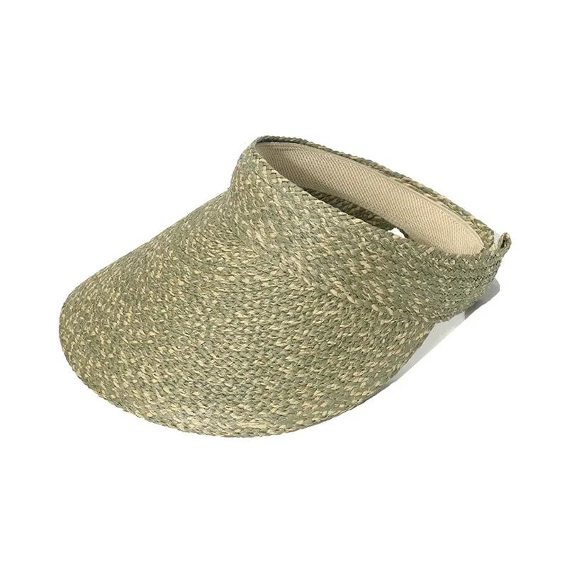 INS Hepburn Version Summer Eaves Empty Top Sun Hats For Women Headband Type Versatile Casual Roofless Beach Straw Cap Gorras