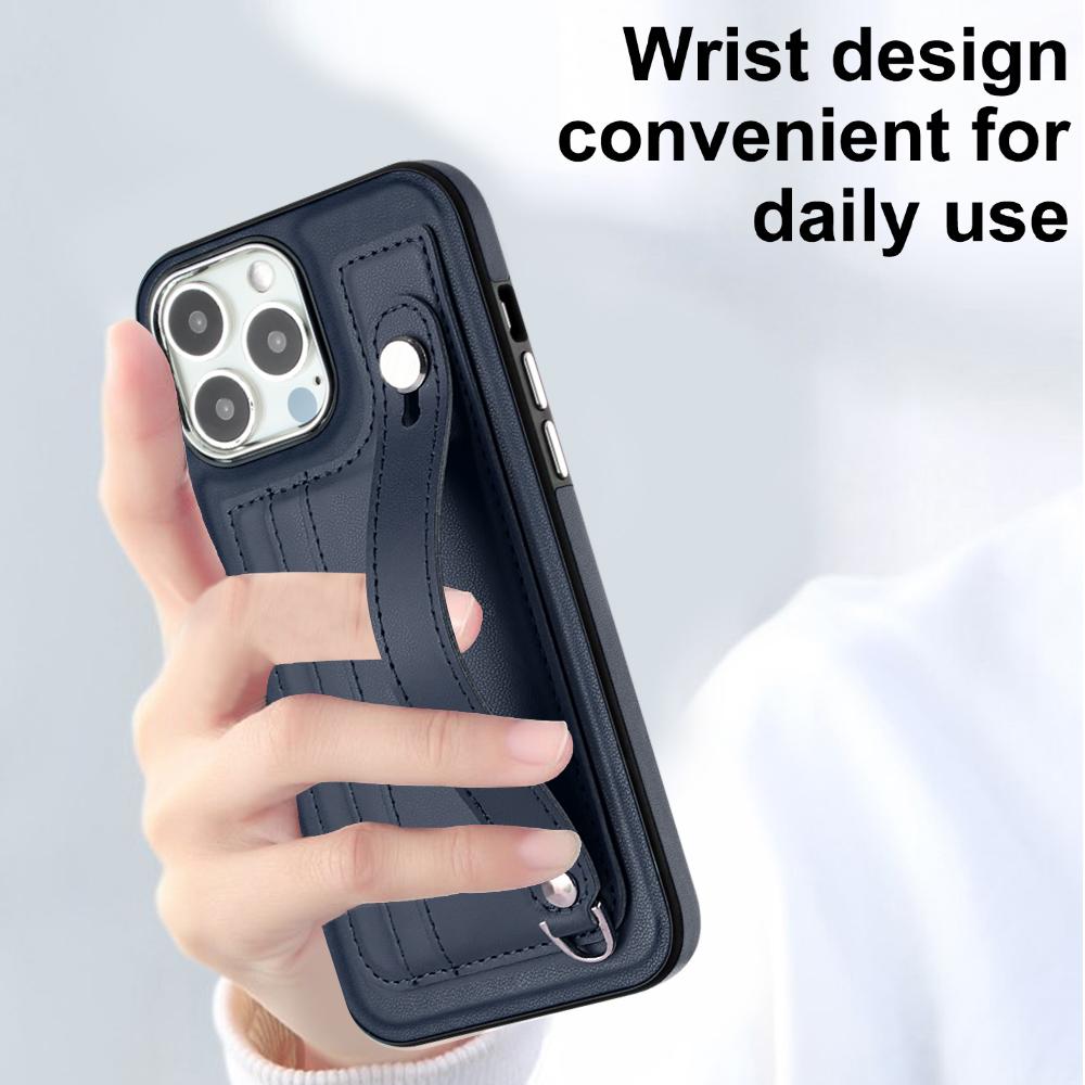 Luxury Wrist Strap Holder Leather Phone Case For iPhone 15 14 Plus 13 12 11 Pro Max XSMax 8P 7P for Samsung S23 S22 Plus Ultra S21 FE A05 A15 A14 A54