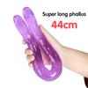 Double Head Dildo Long Jelly Realistic Dildo Double Ended Dildo Flexible Big Dildo for Women Masturbator Sex Toys for Lesbian