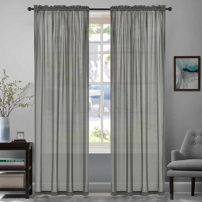 Simple Curtain Fabric Finished Product, Linen Plain Curtain, Living Room Bedroom Blackout Curtain Finished Product