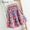Prairie Chic Spring Summer Women Mini Skirt Elastic Waist Floral Print Sweet Skirt Vintage Elegant Cotton Short Skirt