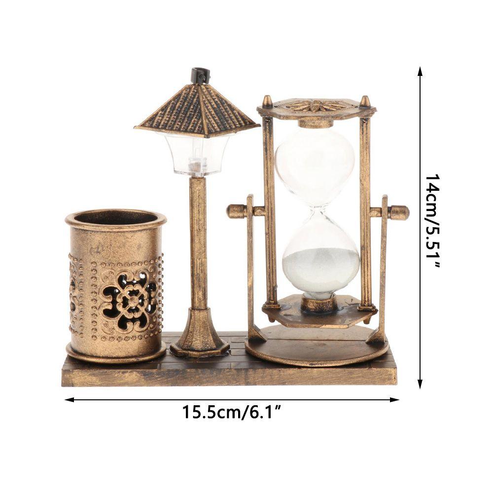 Sandglass Ornament Wooden Home Decorations Sand Timer Night Light Brush Teeth Clock Hourglass Timer