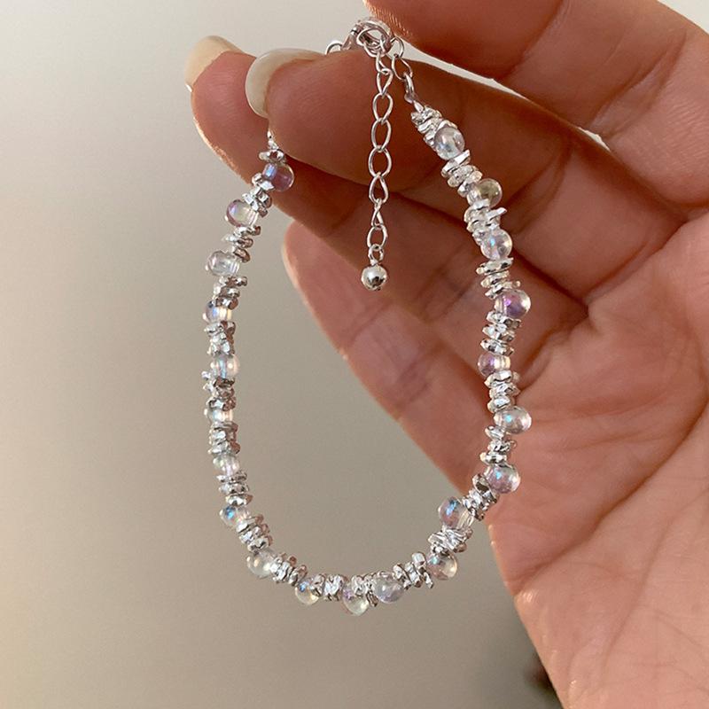Dream beads, small light bulbs, broken silver bracelets, women's light luxury niche design, high-end elegant and versatile bracelets, jewelry.