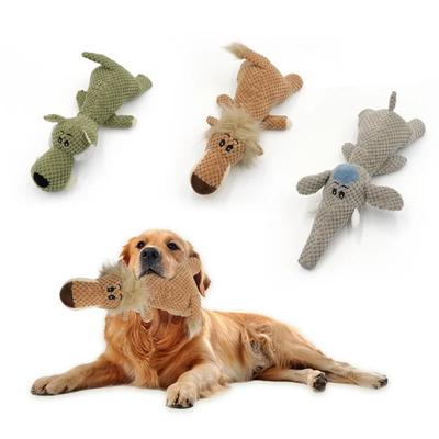 Novo brinquedo de pelúcia para cachorro com som de veludo de corvino em formato de animal, resistente a mordidas, suprimentos para animais de estimação