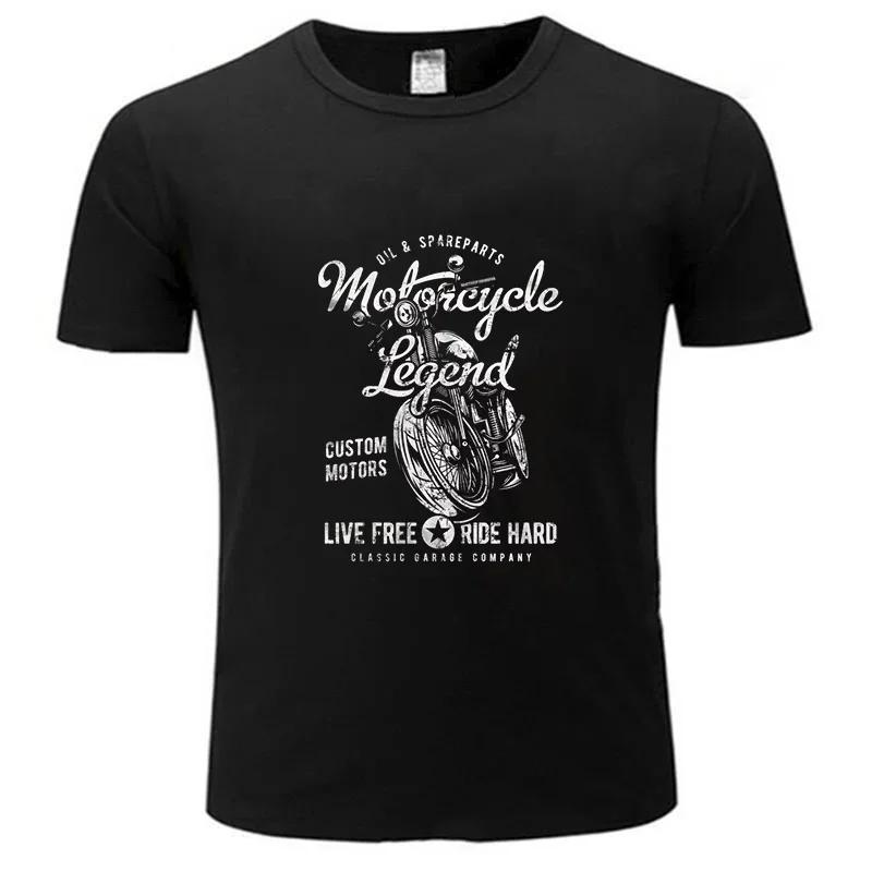Streetwear Unisex Cotton Classic Tshirt Motor Legend Cool Fashion Big Size Tee Unisex Vintage Motorcycle Couple Top unisex