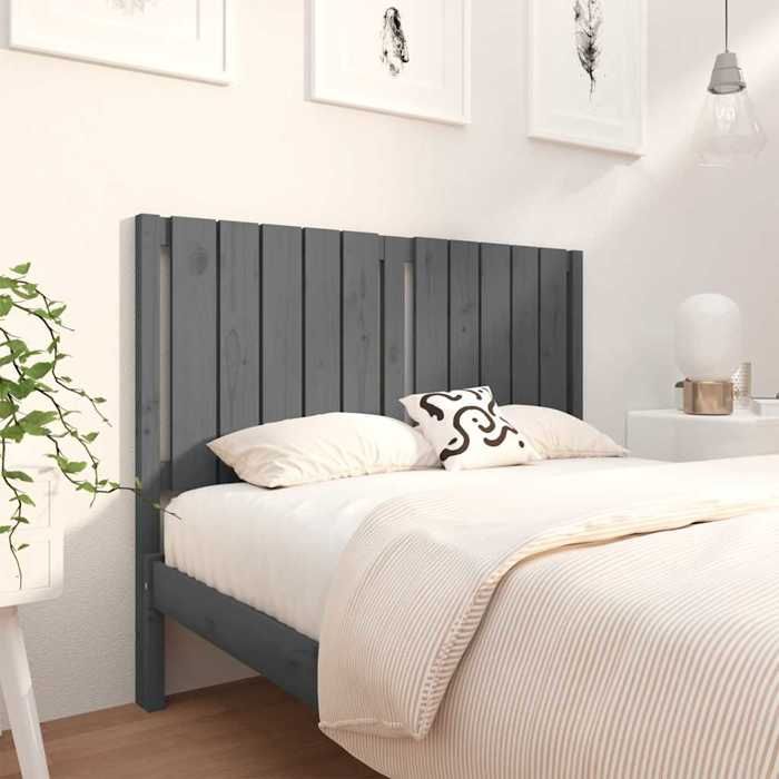 VidaXL Headboard Grey 125.5x4x100 Cm Solid Pine Wood 818862