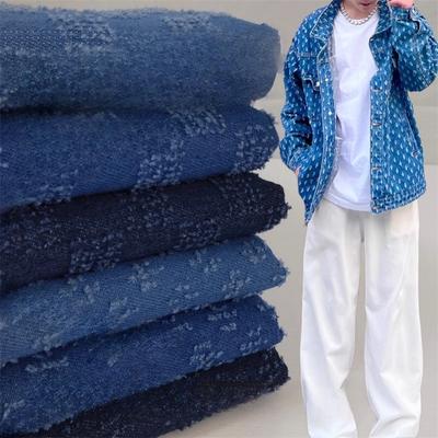 100x150cm Pure Cotton Washed Denim Fabric Perforated Hook Flower Spring and Summer Jeans Jacket Shirt Set Denim Skirt Fashion