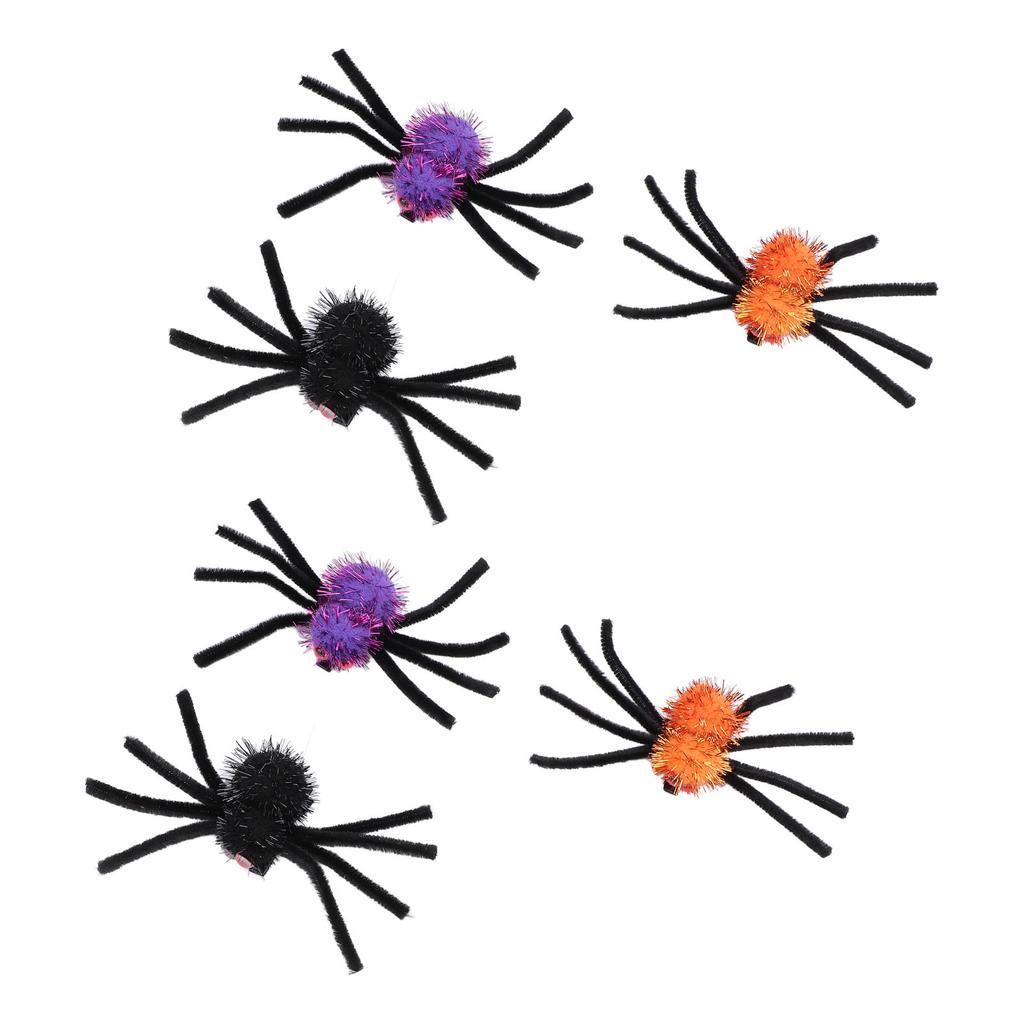 6pcs Spider Hair Clips Party Decoration Hairpins Props Funny Spider Clip Hair Accessories for Festiv