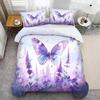 Simple Thickened Polished Butterfly 3D Digital Printing Bed High-End Quilt Cover, Three-Piece Bedding