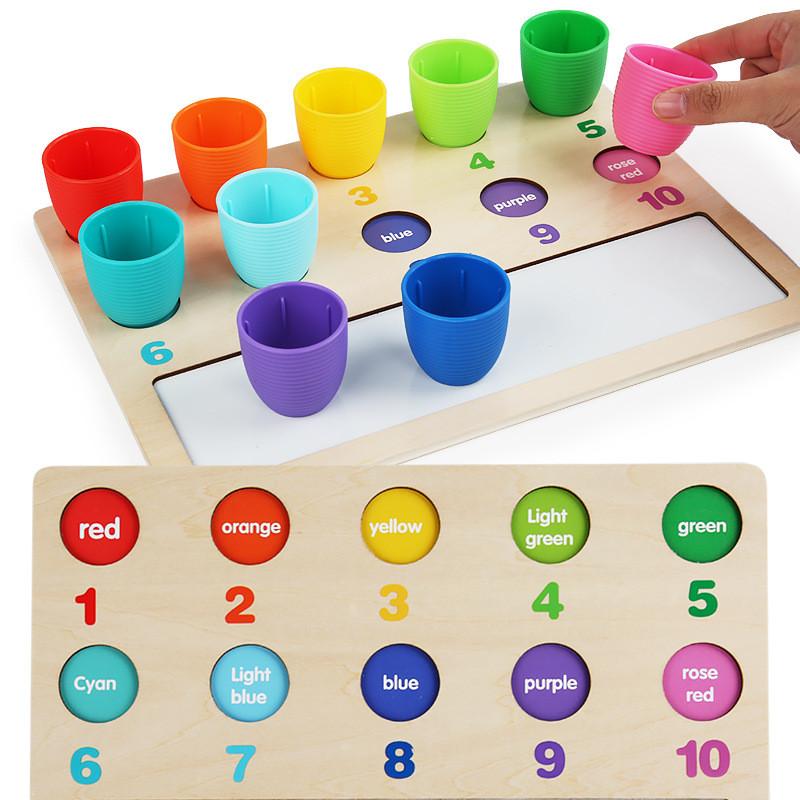 Counting Board Wooden Educational Toy For Kids Math Skills And Color Sorting