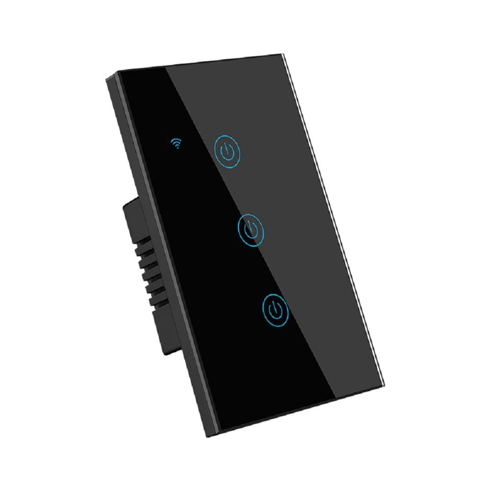 For Zigbee 2 Gang Smart Tempered Glass Wall Touch Panel Switch Remote Control 10A ABS Neutral Light Power Switch Alexa/Google