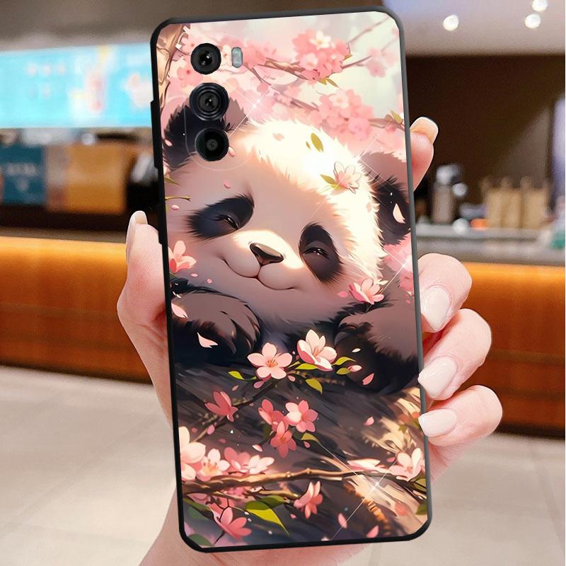 Cartoon Panda Phone Case For Motorola Edge 60 50 40 Pro 60 50 40 30 Ultra Neo Fusion Moto G Play G Stylus G Carcasas
