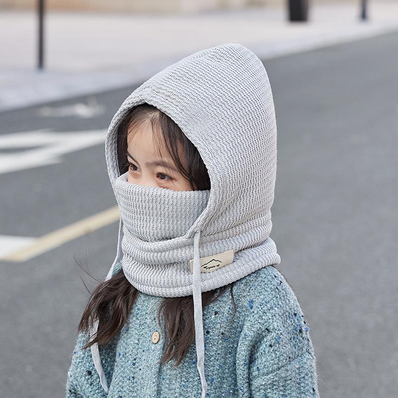 Children's Hats, Masks, Scarves, Integrated Hats, Winter Boys and Girls Fleece Ear Protectors, Pullover Hats, Cold Protection and Warmth
