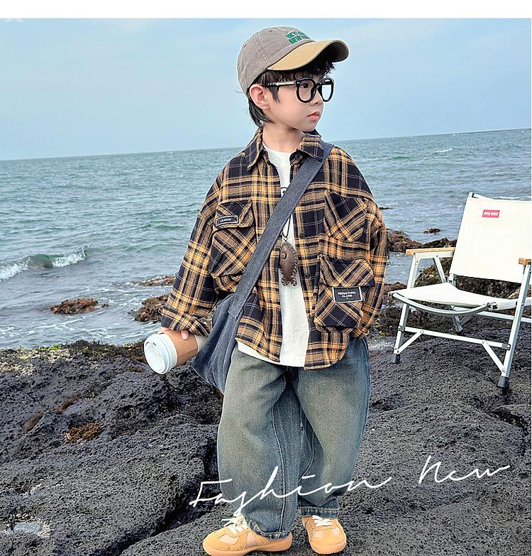 Autumn 2025 Fairy Tale Korean Style Soft Denim Gradient Wash Boys' Jeans - Comfortable, Versatile Long Pants