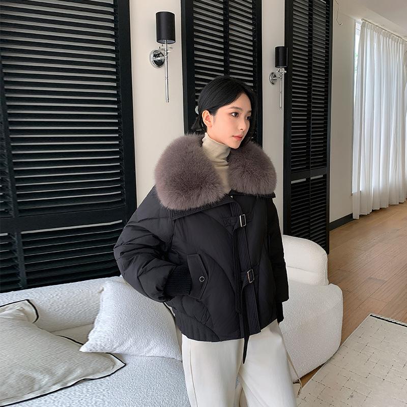 Short cotton-padded clothes, winter new foreign-style loose cotton-padded clothes, thickened large fur collar jacket, cotton-padded jacket.