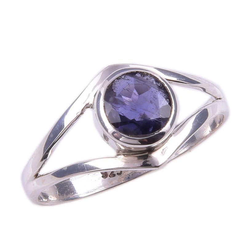 Natural Iolite Gemstone Handmade 925 Solid Sterling Silver Gift Ring Size 8 v2l13