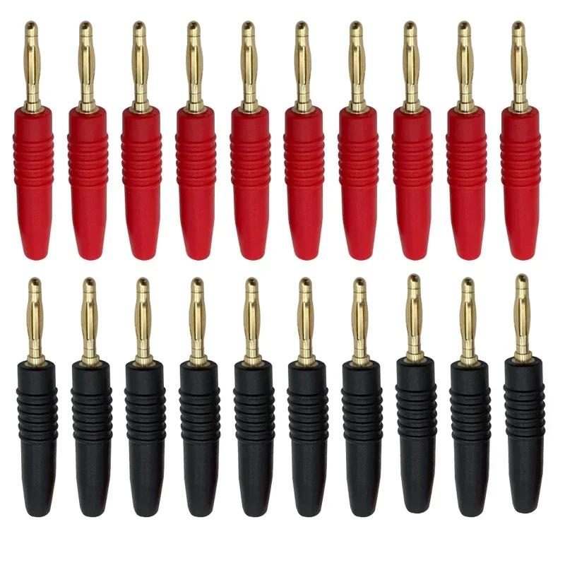 

20Pcs 2mm Banana Plug Connector Banana Male Plugs Audio Speaker Wire Cable Connectors Red Black