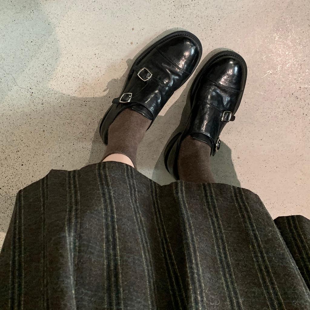 Cowhide Version~ Genuine Leather Hand-carved Brock Single Shoes 2025 New British Munk Oxford Shoes Women's Small Leather Shoes