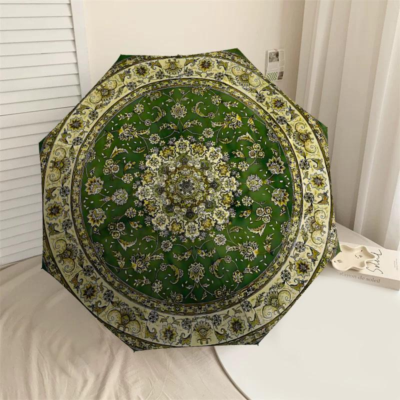 

1PC Floral Pattern Circle Design Umbrella-8-Rib Reinforced, Automatic Open, Lightweight & Durable, Cute Fashion Accessory for Outdoor-W164