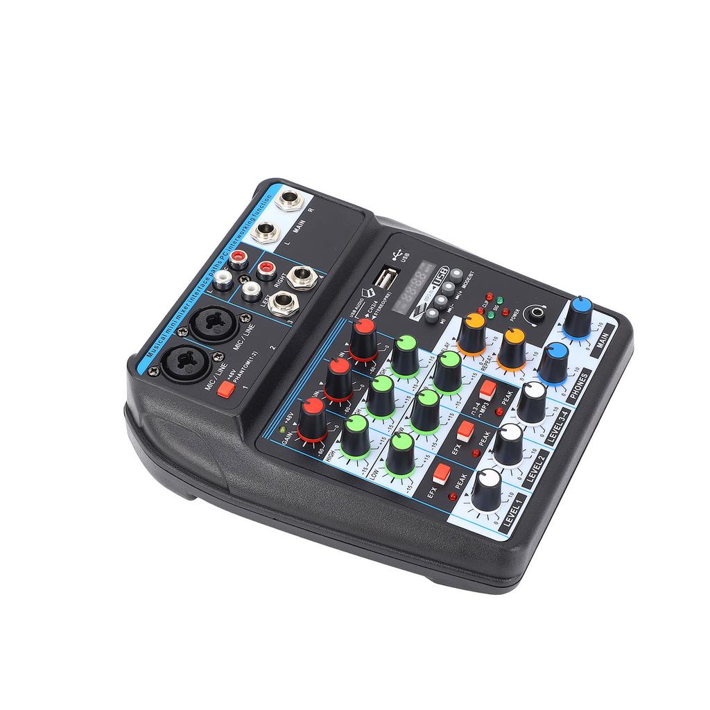F4‑MB Portable Mini Mixer 4 Channel DJ Audio Mixer Sound Board Console for PC Recording Singing Webcast Party