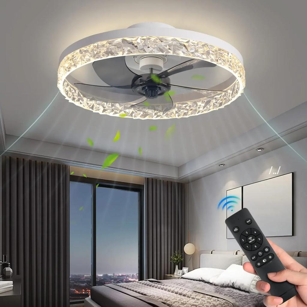 Home Ceiling Fan Led Lighting Modern Dimmable Remote Control Ceiling Fans Living Room AC Variable Frequency Fan Ceiling Lamp