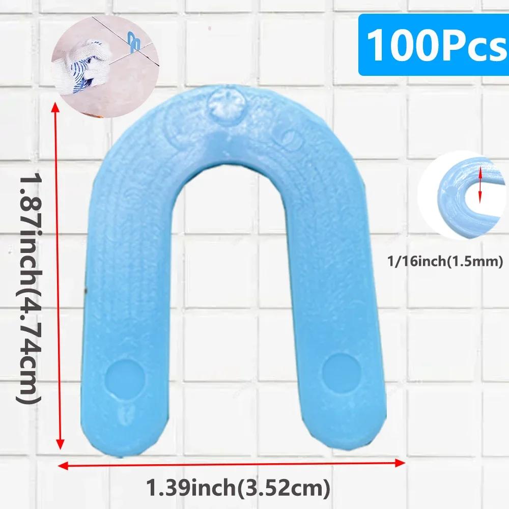 100/200Pcs Reusable U-Shape Ceramic Spacers Tile Clips Leveling System Wedge for Floor Wall Tile Gap Fixing Construction Tools