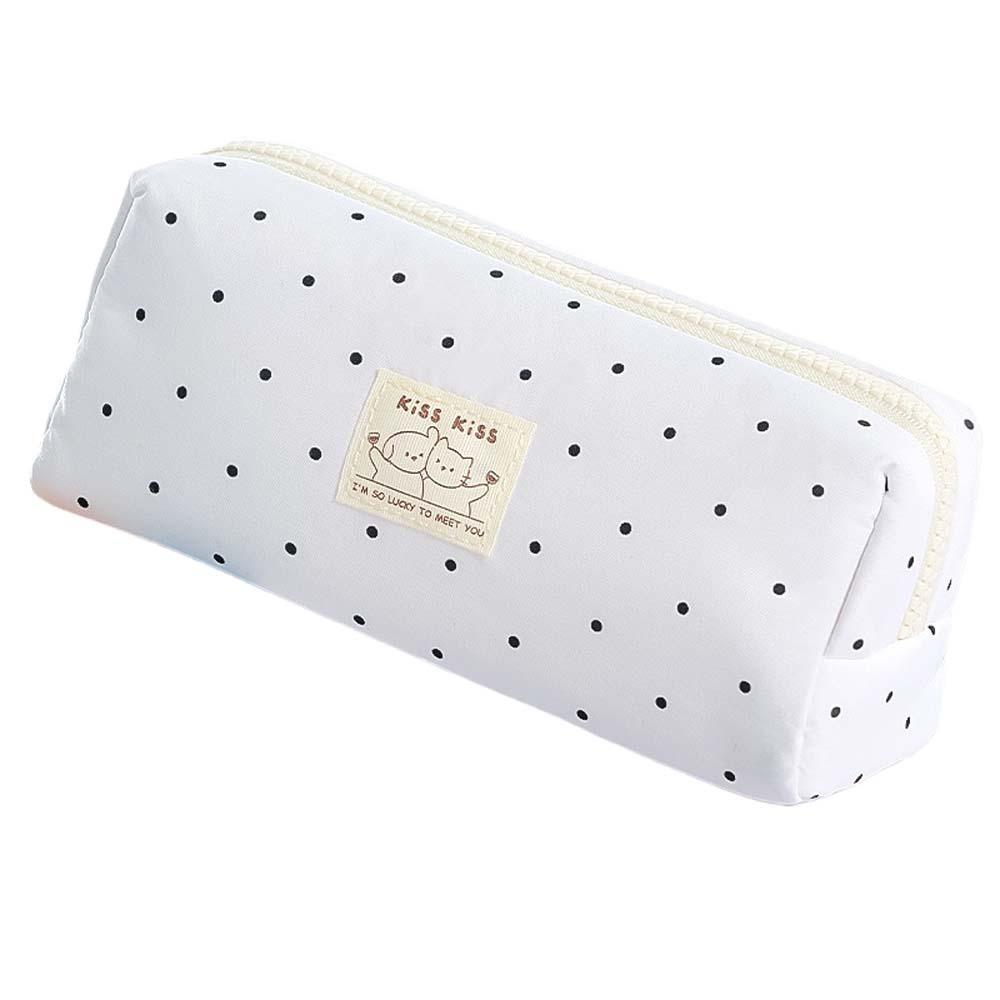 Cloth Polka Dot Stationery Bag Dot Milk Puff Kitten Pencil Pouch Korean Dots Pen Bag  Student чёрный