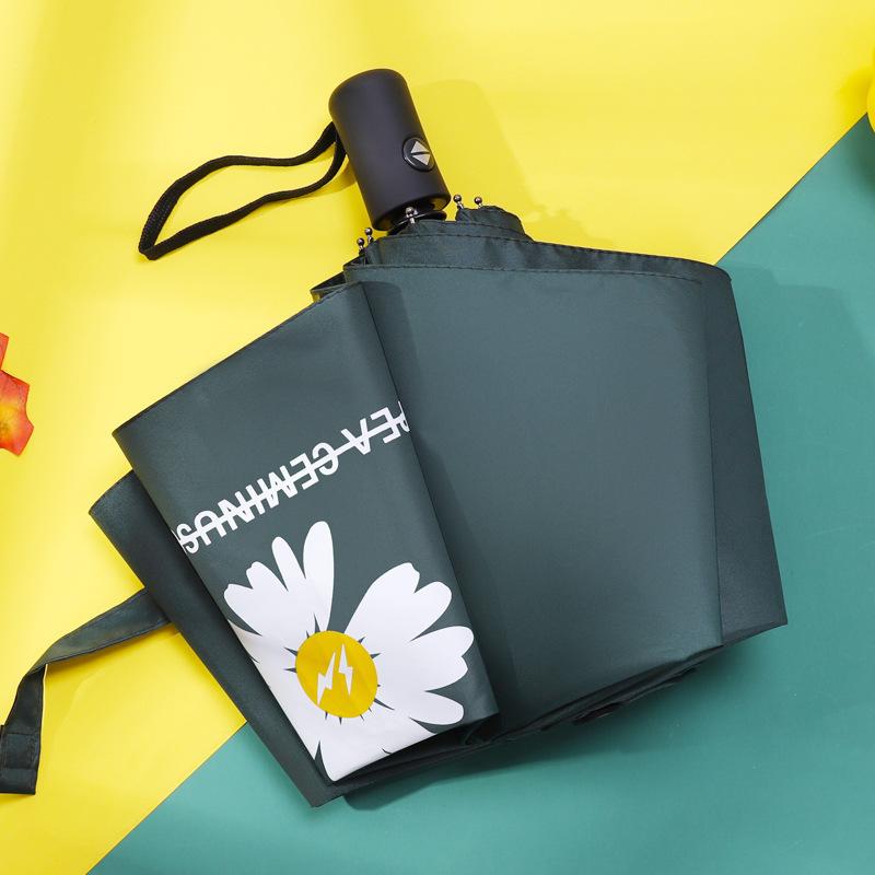 ins automatic folding feather umbrella women's vinyl sunscreen UV protection sun umbrella sun umbrella custom wholesale