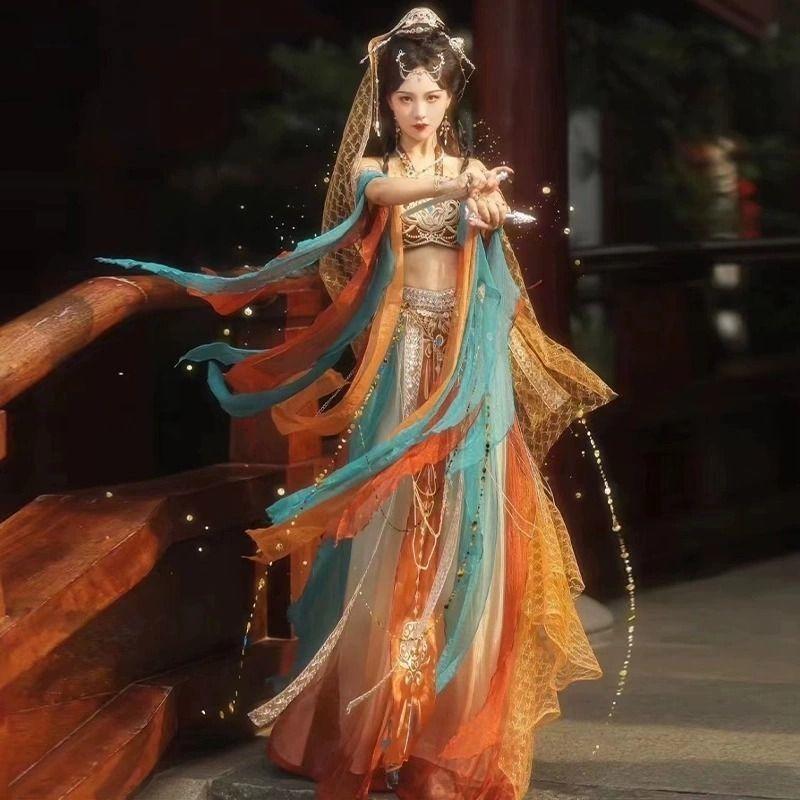 Exotic Hanfu Yuzhou Ji [One Dream Dunhuang] Dunhuang Feitian Heavy Industry Daily Embroidery Western Regions Girl