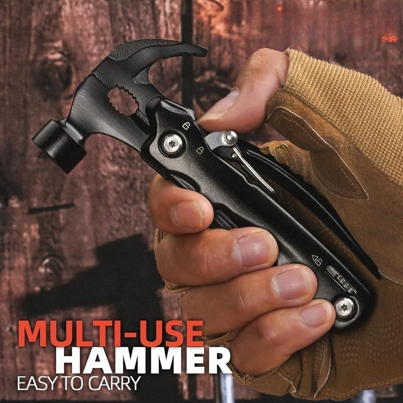 1pc 12-in-1 Multi-Function Hammer, Essential Tool for Home and Car | Includes Hammer, Pliers, Screwdriver & 8 Functions