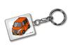 MKJP Custom Key Chain Nissan Days Highway Star B21W Late Base White, Orange