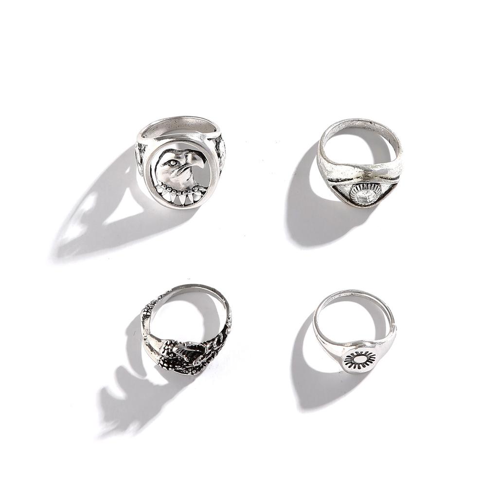 Vintage Distressed Eagle Ring for Men Trendy Fashion Personality Hip Hop Ring Index Finger Ring for Men