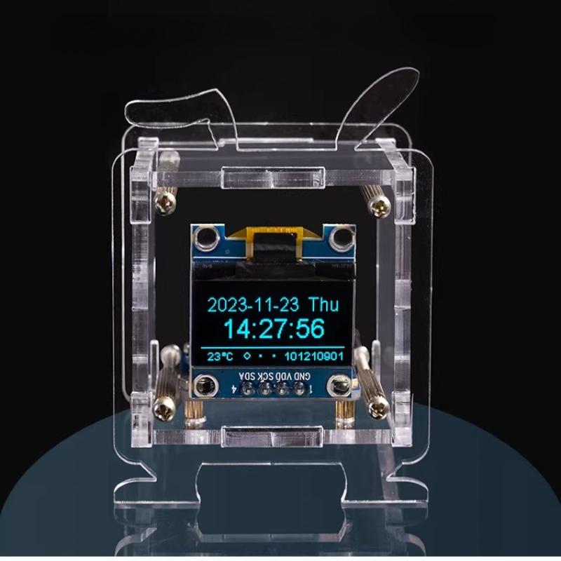 Mini Desk Clock Kit Weather Forecast Wi-Fi Connected Table Clock Part Temperature Gauge Electronic Watch DIY Welding Ornament