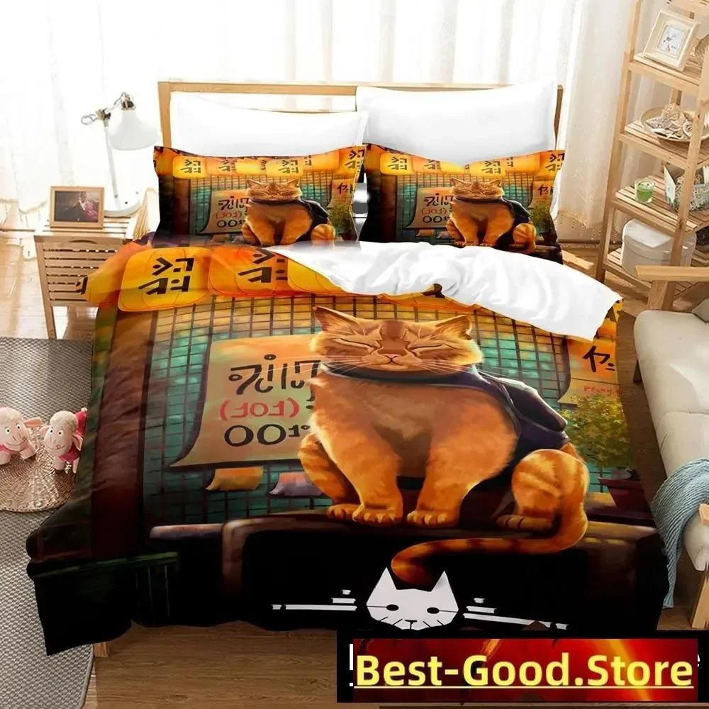 Fashion Stray Game Cat Momo Bedding Set Printed Bed Set With Pillowcase Bed Duvet Cover Soft Single Double Queen Super King Size