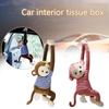 Creative Cute Cartoon Monkey Home Office Car Hanging Paper Napkin Tissue Box Cover Holder Portable Paper Box Soft 3D Animals