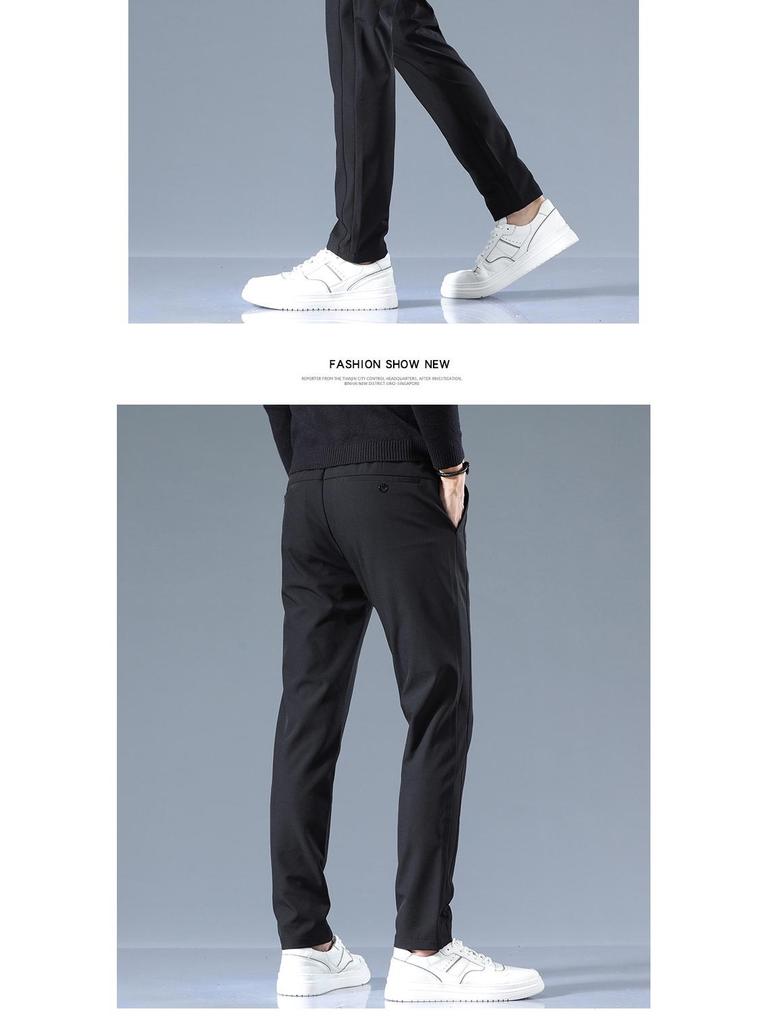 Herren Slim Fit Straight Leg Freizeithose – Elastisch, Glatt, Vielseitig für Herbst und Winter