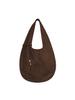 Salty Pebble Keyring Strap Suede Bag [Brown]