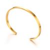 Women's Simple Smooth Stainless Steel Cuff Bracelets, 3/4/5/6mm Wide Open Bangles Gold Plated, Little Luxury Classic Jewelry