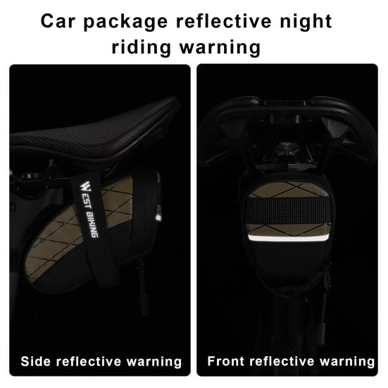 Bicycle Saddle Bag with Fastener Tape Large Capacity Waterproof Reflective Design Portable Compact Size MTB Road Bicycle Bag